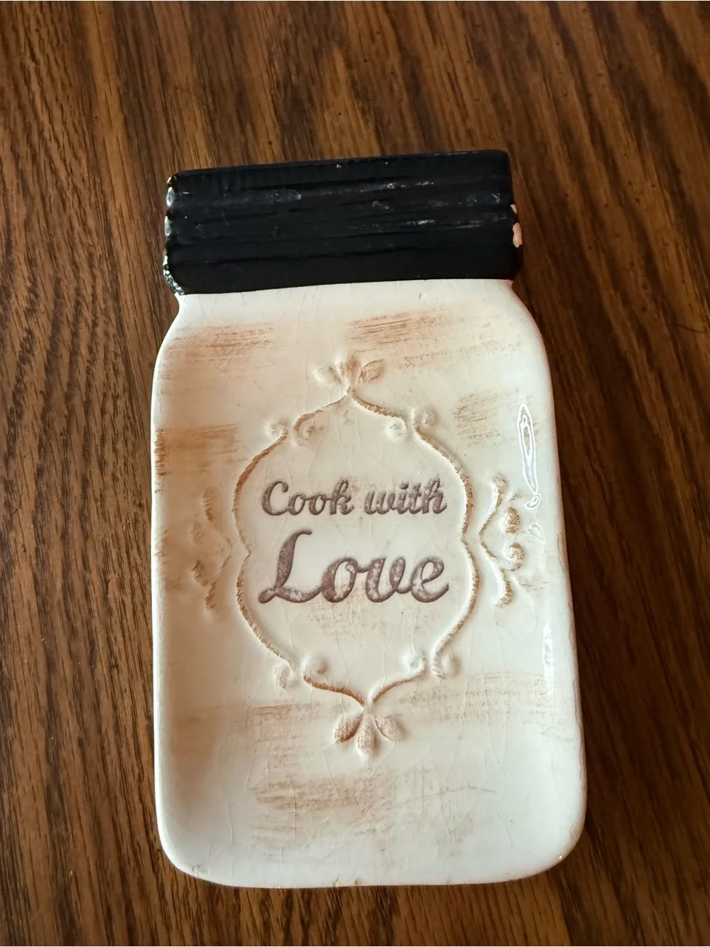 Cook With Love Ceramic Jar spoon rest